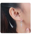Sparkly with CZ Silver Huggies Earring HO-1636